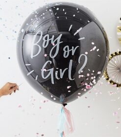 性別氣球36吋黑 1.會漂浮(內裝小球*40-50顆及紙片含下方流蘇)1顆2500元 2.不會飄支架式1顆2000元含流蘇 (內裝小球*30-40顆及紙片)附搓棒*2 外送需知請詳閱訂購說明*  1800.NTD