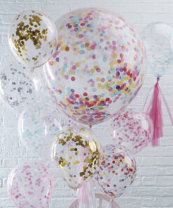 18吋乳膠透明球內裝紙片-圓點.星星.愛心  600.NTD