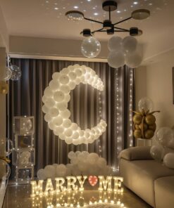Marry Me 求婚氣球佈置 字母燈 浪漫場景